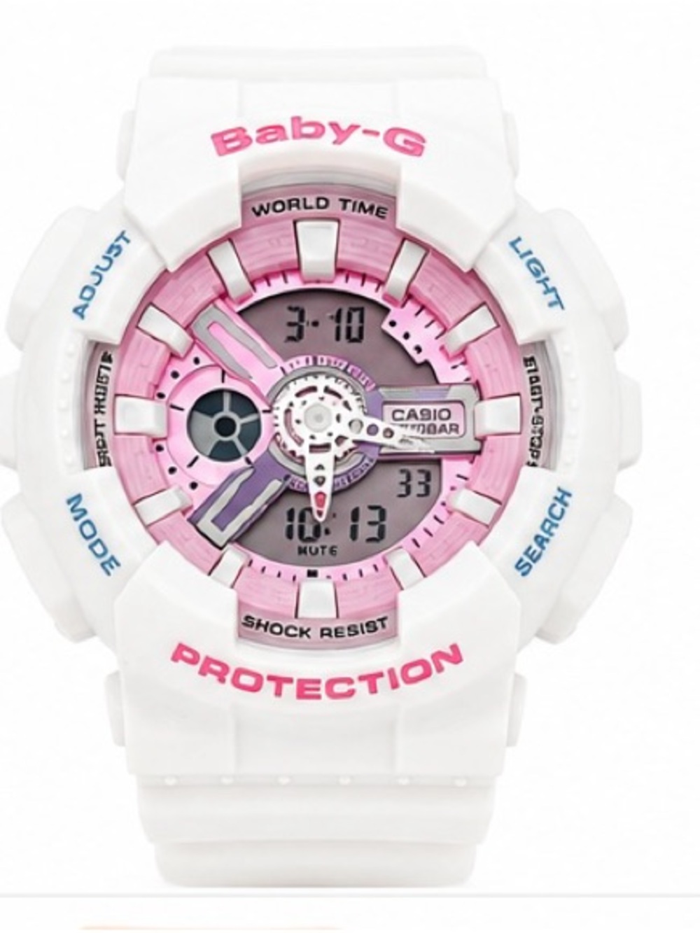 Casio Baby-G White and Pink Analog-Digital Sport Watch